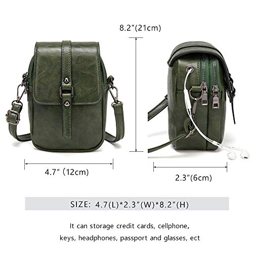 My Friday myfriday Vintage Crossbody Phone Bag for Women, Small PU Leather Shoulder Purse and Handbag with Tassel&Rivet Decoration - Image 2