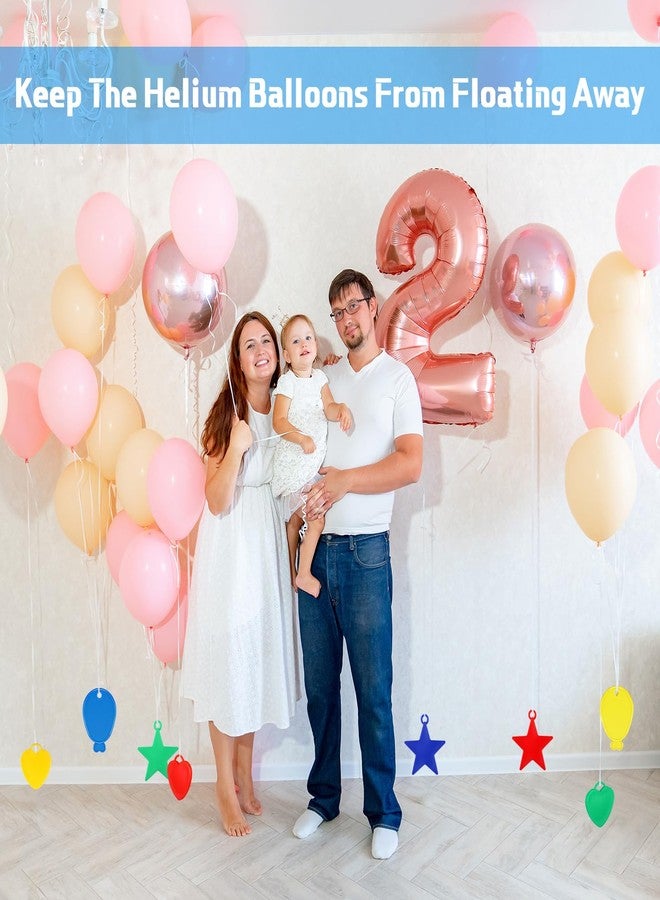 Charnoel 180 Pcs Plastic Balloon Weights Colorful Weights for Balloons for Birthday Party Christmas Wedding Celebration Decoration, Balloon Heart Star Shaped - Image 4