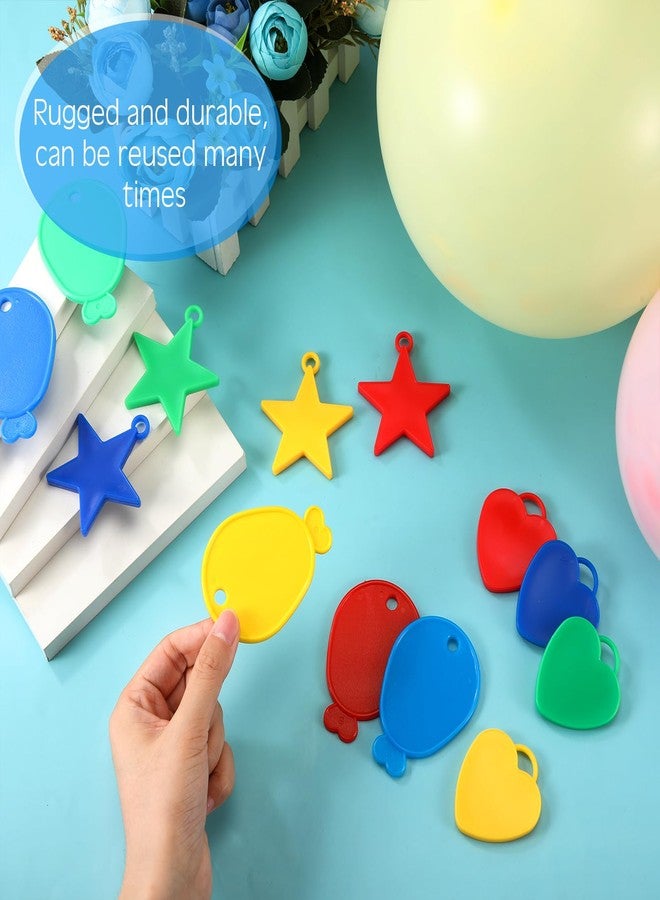 Charnoel 180 Pcs Plastic Balloon Weights Colorful Weights for Balloons for Birthday Party Christmas Wedding Celebration Decoration, Balloon Heart Star Shaped - Image 3