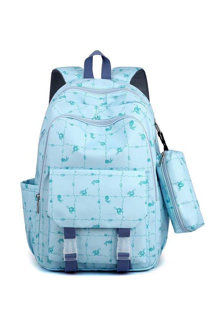 المنزل الذكي هوم سمارت إكسبلورر حقيبة ظهر فاخرة للأولاد والبنات، مزودة بجيوب أمامية وجانبية وحافظة أقلام، هدية مثالية للأولاد والبنات. (أزرق سماوي، ٤٦*٣٠*٢٢ سم)