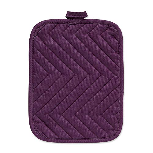 DII Heat Resistant Quilted Cotton Pot Holder Set, Designed with Space to Personalize Allowing a Customized Design, 7x9, Eggplant, 3 Count - Image 3