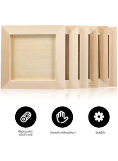 KASTWAVE Wooden Picture Frames, Unleash Creativity with 6 DIY-Perfect 4.7x4.7 inch Unfinished Wood Photo Frames for Kids and Adults. Ideal for Arts, Crafts, and DIY Painting Projects  - Image 4