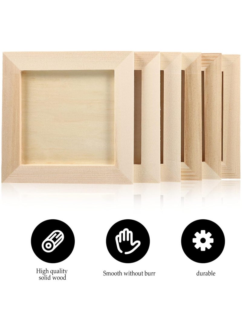 KASTWAVE Wooden Picture Frames, Unleash Creativity with 6 DIY-Perfect 4.7x4.7 inch Unfinished Wood Photo Frames for Kids and Adults. Ideal for Arts, Crafts, and DIY Painting Projects - Image 4