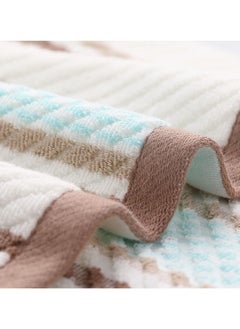Y&D Cotton Towels, SYOSI Striped Pattern 100% Super Soft Highly Absorbent Hand Towel for Bathroom 13.4 x 29.5 Inch 4 Sets (Green and Coffee)  - Image 3