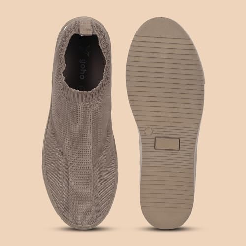 YOHO FreeStep spacious and casual slip on shoes | Comfortable for long hours of walking | Outperforms memory foam | Arch support Insole | Brown - UK 10 - Image 4