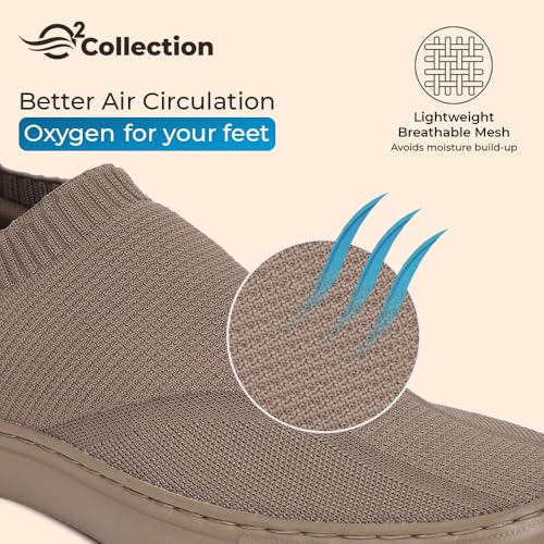 YOHO FreeStep spacious and casual slip on shoes | Comfortable for long hours of walking | Outperforms memory foam | Arch support Insole | Brown - UK 10 - Image 3