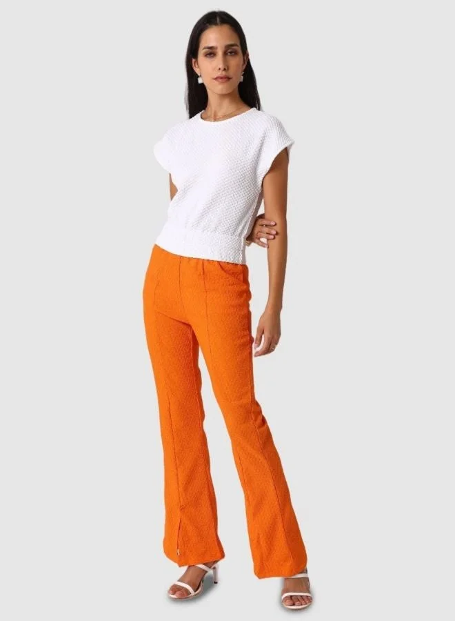 Freehand  Women Regular Fit Textured Boat Neck Sleeveless Gathered Waist Top  | Best Price UAE