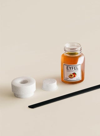 Elegant Reed Diffuser 120ml (Seftali) Peach | Refreshing & Long Lasting Eyfel Reed Diffuser for Home & Office Decor | Juicy Peach Fruity Aroma with 4 Bamboo Sticks - view 3