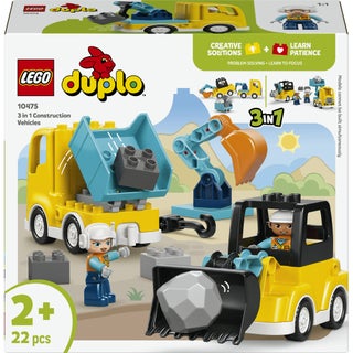 DUPLO 3 in 1 Construction Vehicles Building Toy 10475 (Age 2+, 22 Pieces) - view 2