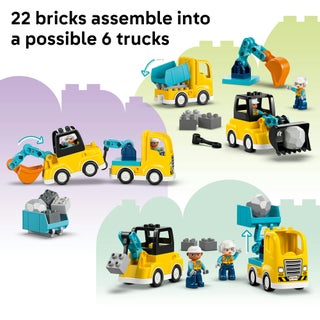DUPLO 3 in 1 Construction Vehicles Building Toy 10475 (Age 2+, 22 Pieces) - view 5
