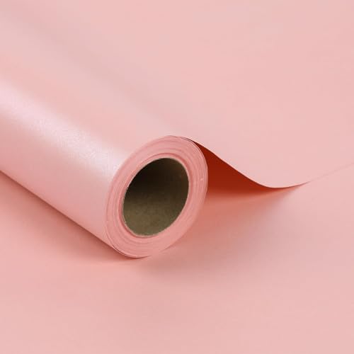 LaRibbons Pink Wrapping Paper 30 Inch x 33 Feet Solid Color PearlyLustre Gift Wrapping Paper Jumbo Rolls for Wedding Valentines Day Birthday Baby Shower - Image 1
