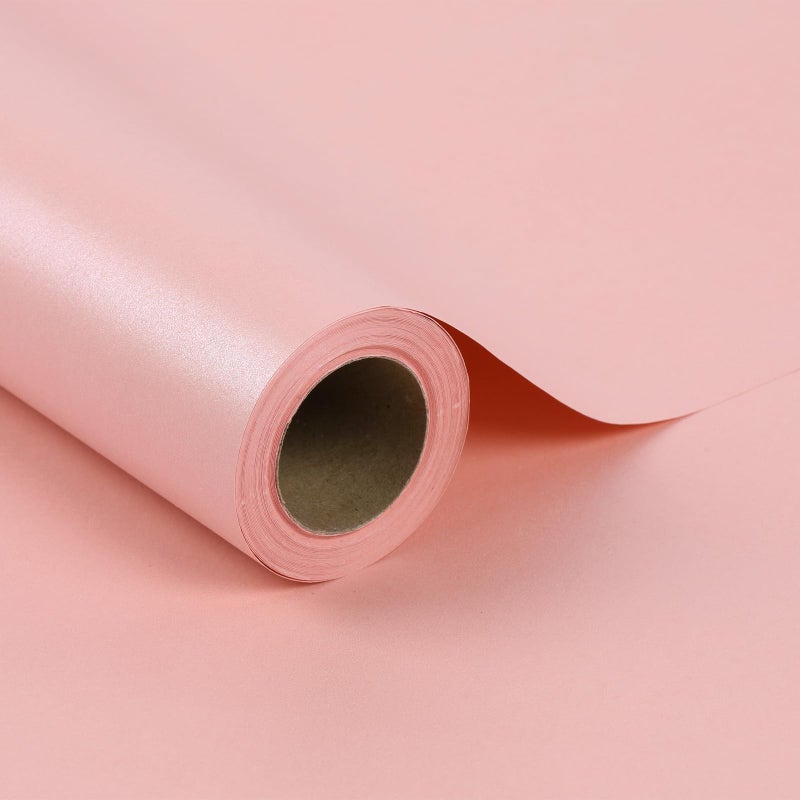 LaRibbons Pink Wrapping Paper 30 Inch x 33 Feet Solid Color PearlyLustre Gift Wrapping Paper Jumbo Rolls for Wedding Valentines Day Birthday Baby Shower - Image 2