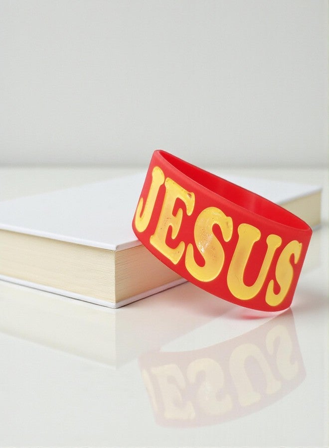 M Men Style Jesus Silicone Wristband – Red Religious Bracelet for Men & Women | Inspirational Christian Faith Band | Durable Rubber Wrist Band SBr2025713 - Image 3