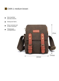 Y&D Canvas Shoulder Camera Bag Messenger Bag for 1 Camera 2 Lens Compatible with Nikon Canon Sony DSLR Mirrorless Camera and Lens 