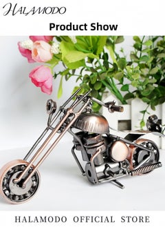 HALAMODO Motorcycle Model Motor Decor Art Vintage Metal Motorbike Home Desktop Decoration Ornaments Handcrafted Birthday Present for Boys & Girls & Motorbike Fanciers  - Image 2