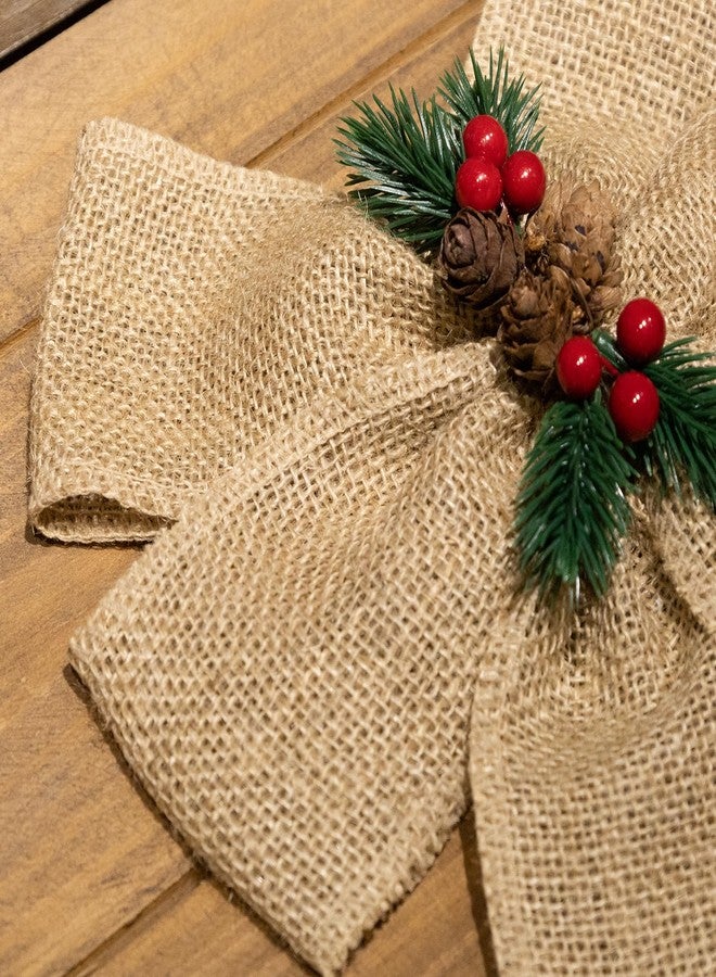 LaRibbons 2 Pcs 6 Inch Burlap Wide Fabric Craft Ribbon, 10 Yard Per Roll, Natural Brown Ribbon for Bow Crafting, Wreath-Making, Tree Decoration - Image 3