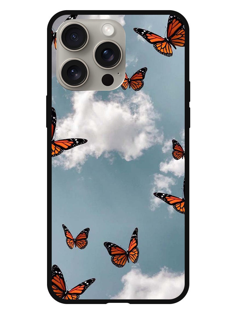 Theodor Protective Case Anti Scratch Shock Proof Bumper Cover For iPhone 15 Pro Max Butterfies - Image 1