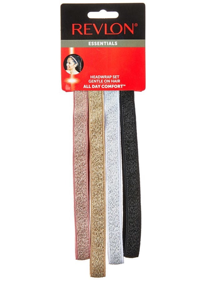 Revlon Essentials 4 Piece Metallic Headwraps - Image 1