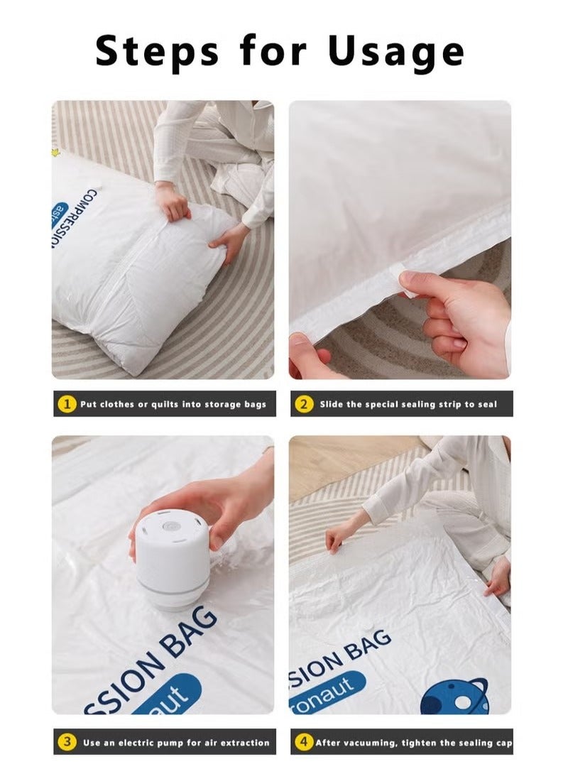 GUDOO Vacuum Storage Bags Compression Sealer Bags with Electric Suction Pump Reusable Vacuum Compression Bags for Clothes Quilt Travel （3 Size: Small, Medium, Large)  - Image 4