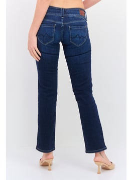 Pepe Jeans Women Straight Fit Washed  Stretchable Jeans, Navy Blue  - Image 3