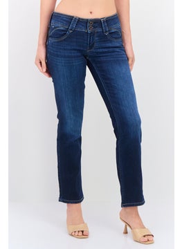 Pepe Jeans Women Straight Fit Washed  Stretchable Jeans, Navy Blue  - Image 1