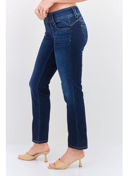 Pepe Jeans Women Straight Fit Washed  Stretchable Jeans, Navy Blue  - Image 2