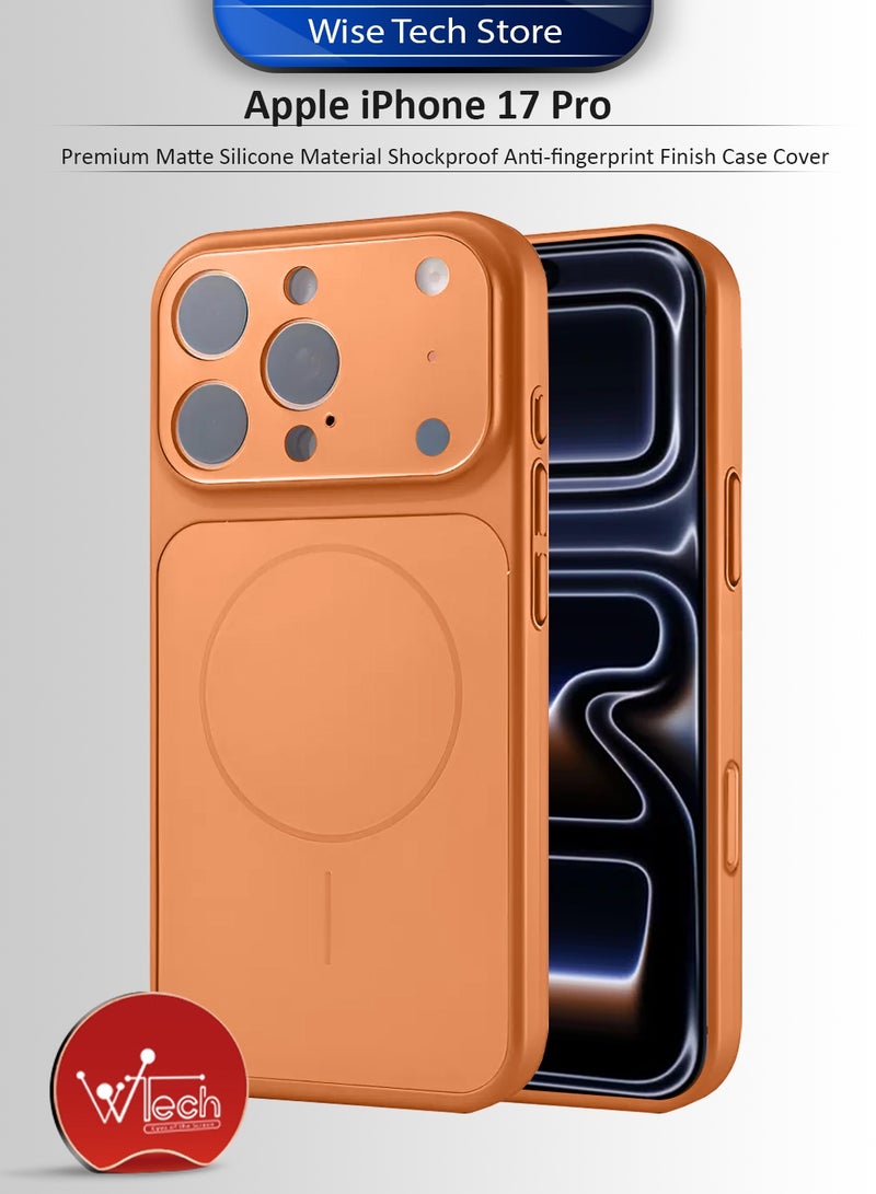 Wtech Apple iPhone 17 Pro 5G 2025 Premium Matte Silicone Material Shockproof with Anti-fingerprint Finish Case Cover (MCRPSN) - Orange - Image 1