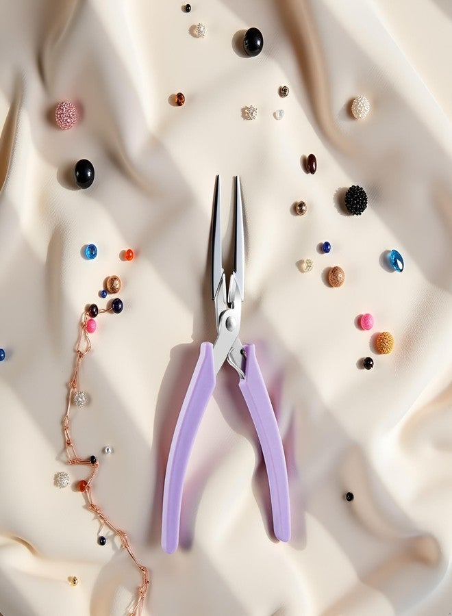 WsjiaboFux Purple Manicure Nail Pliers for Rhinestones Gems Picker Removal Wire Cutter Nail Unloading Nippers Chain Scissors Nail Art Tool Durable All Purpose Tool Nail Art Accessories - Image 5