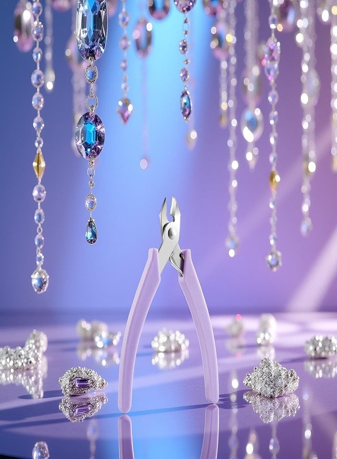WsjiaboFux Purple Manicure Nail Pliers for Rhinestones Gems Picker Removal Wire Cutter Nail Unloading Nippers Chain Scissors Nail Art Tool Durable All Purpose Tool Nail Art Accessories - Image 3