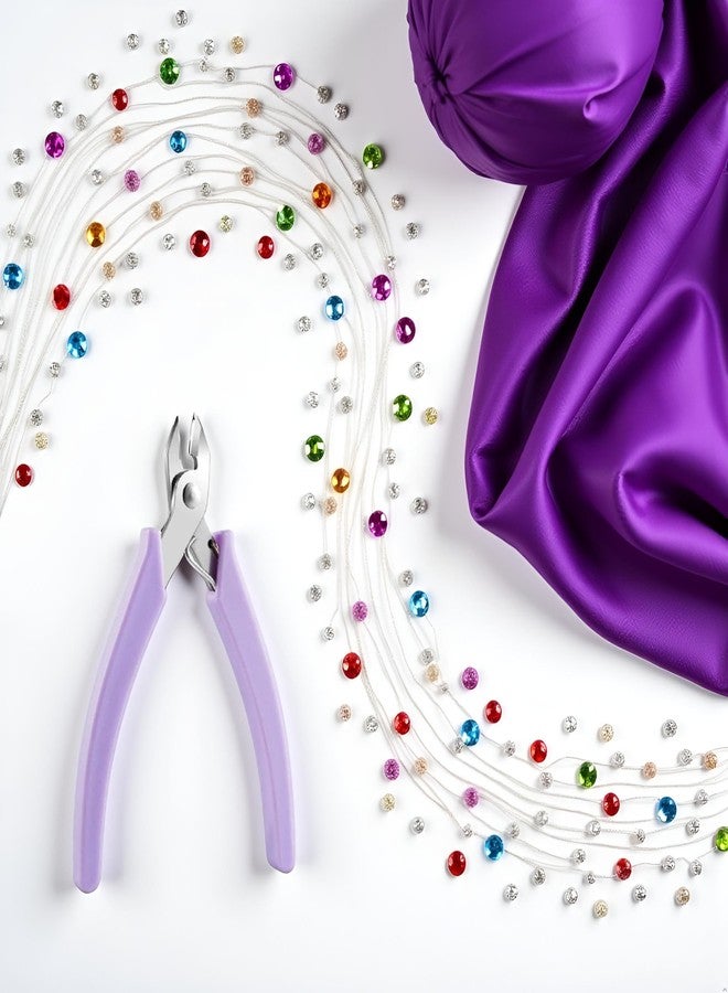 WsjiaboFux Purple Manicure Nail Pliers for Rhinestones Gems Picker Removal Wire Cutter Nail Unloading Nippers Chain Scissors Nail Art Tool Durable All Purpose Tool Nail Art Accessories - Image 4