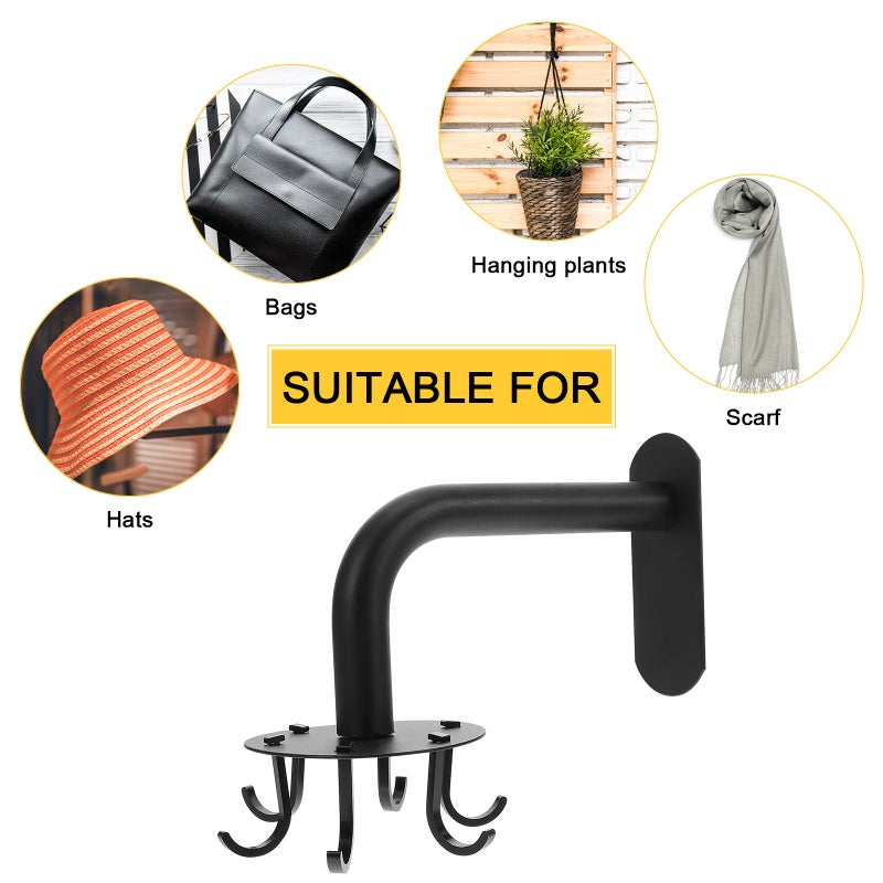 2 pcs Space Aluminum Bathroom Hanger Swivel Clothes Hook Wall Hanging Hook - Image 3