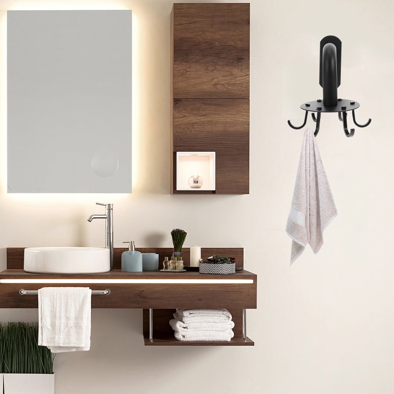 2 pcs Space Aluminum Bathroom Hanger Swivel Clothes Hook Wall Hanging Hook - Image 4