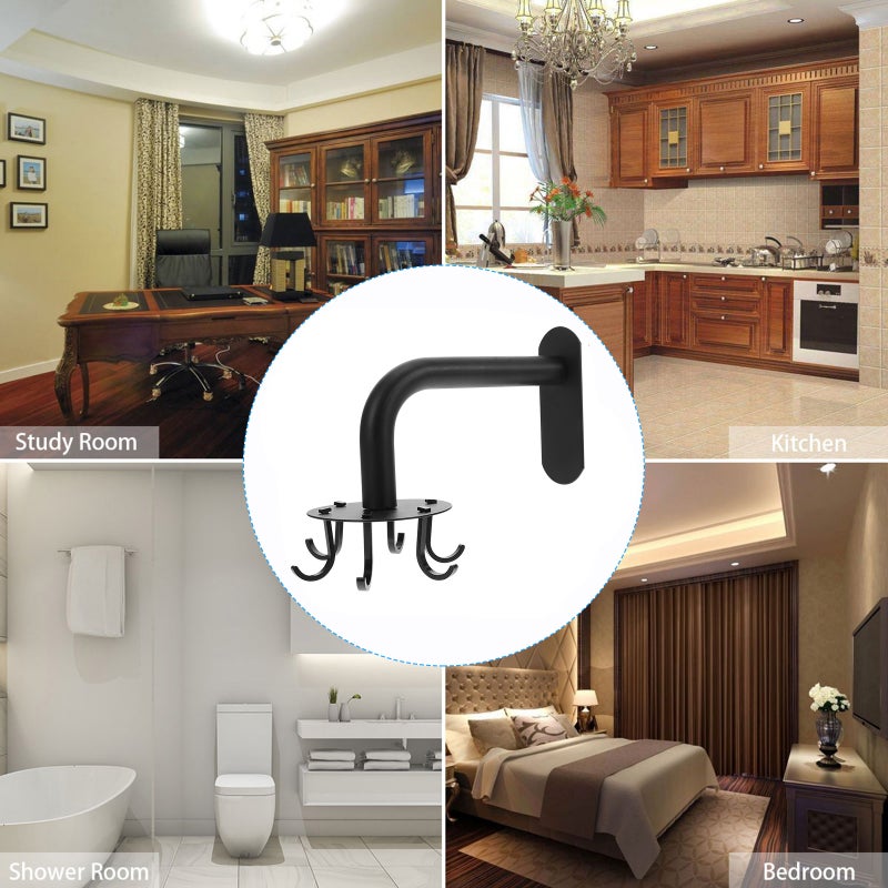 2 pcs Space Aluminum Bathroom Hanger Swivel Clothes Hook Wall Hanging Hook - Image 2