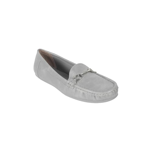 Mochi Women Silver Faux Leather Loafer/Formal Slip-on Shoes UK/5 EU/38 (31-801) - Image 3