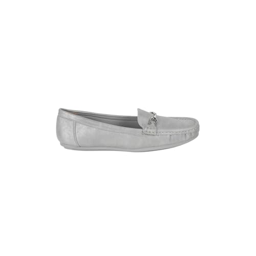 Mochi Women Silver Faux Leather Loafer/Formal Slip-on Shoes UK/5 EU/38 (31-801) - Image 4