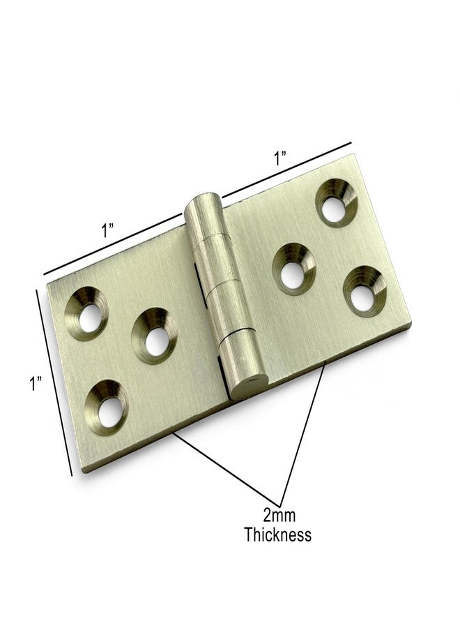 Moksh Plus Table Hinges 1 Inch x 1 Inch x 1 Inch Folding Flip Top Square Hinges for Table and Cabinet Doors Made of Brass (Pack of 2 Pcs.) (S.S. Finish) - Image 2
