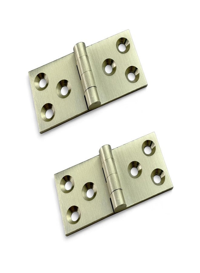 Moksh Plus Table Hinges 1 Inch x 1 Inch x 1 Inch Folding Flip Top Square Hinges for Table and Cabinet Doors Made of Brass (Pack of 2 Pcs.) (S.S. Finish) - Image 1