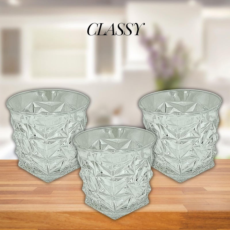 FALKOR Luxury Glassware Diamond Whiskey Glasses Set of 4 Perfect for Drinking Whiskey Rum Bourbon Water and More 325ml Set of 4 Pcs for Party Gifting or Even Display at Your bar of Home - Image 4