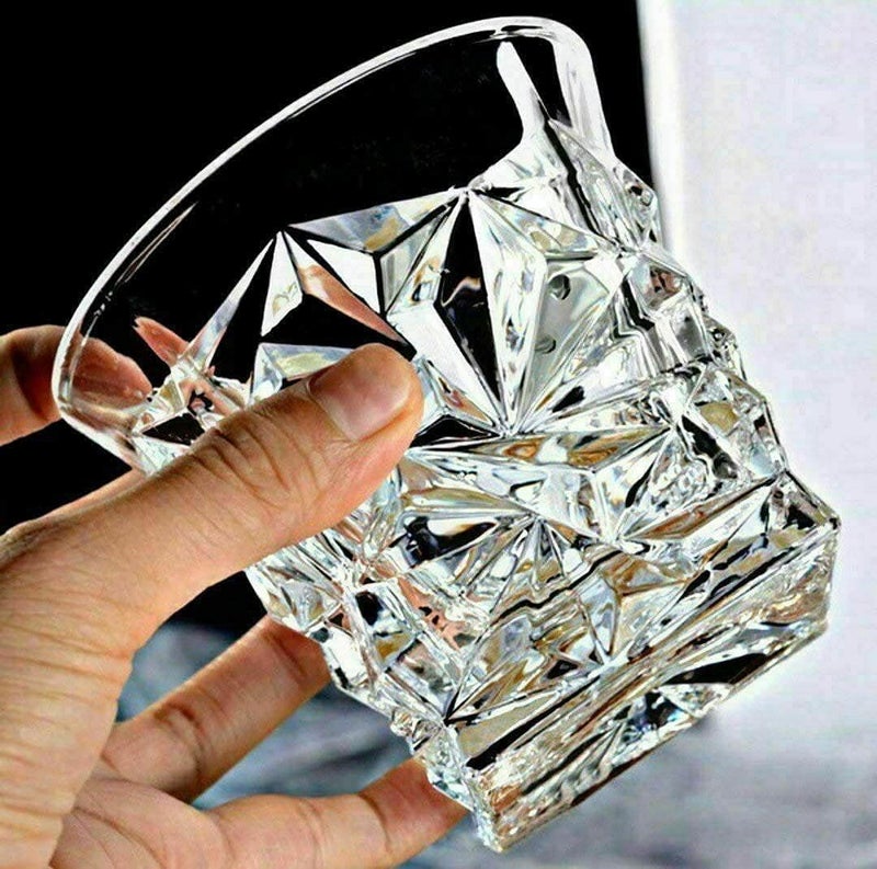 FALKOR Luxury Glassware Diamond Whiskey Glasses Set of 4 Perfect for Drinking Whiskey Rum Bourbon Water and More 325ml Set of 4 Pcs for Party Gifting or Even Display at Your bar of Home - Image 3