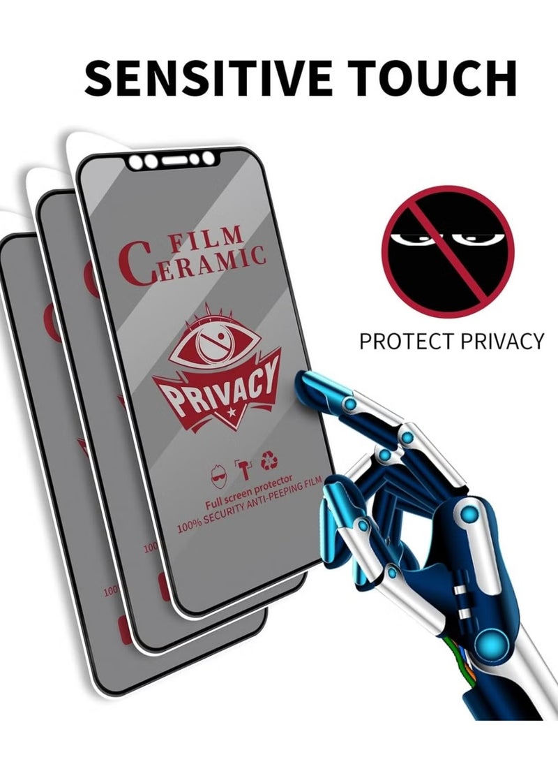 Raxoom iPhone 16 Pro Max Ceramic Privacy Screen Protector – 9H Screen Protector, Premium Ceramic full Glue Privacy Screen 9H Super Hardness Film For iPhone 16 Pro Max Black - Image 1
