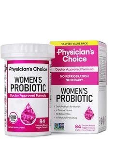 Physician's CHOICE Probiotics for Women - PH Balance, Digestive, UT, & Feminine Health - 50 Billion CFU 84 Caps 