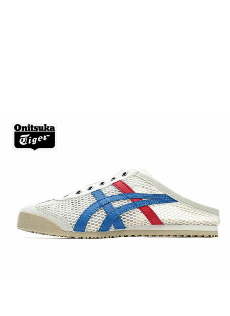 Onitsuka Tiger Men and Women Mexico66 Sabot - Slip On Textile Cool Summer Casual Sandals Athlesiure Shoes Blue/White/Red  - Image 1