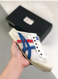 Onitsuka Tiger Men and Women Mexico66 Sabot - Slip On Textile Cool Summer Casual Sandals Athlesiure Shoes Blue/White/Red  - Image 2