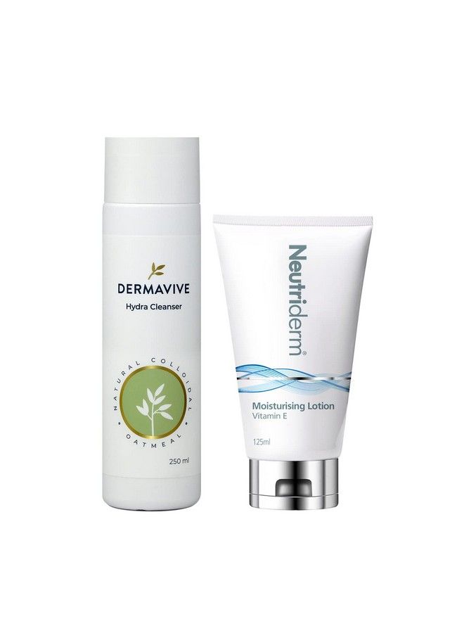 Neutriderm Premakeup Skincare Combo Vitamin E Moisturiser Lotion 125 Ml And Dermavive Hydra Cleanser 250 Ml - Image 2