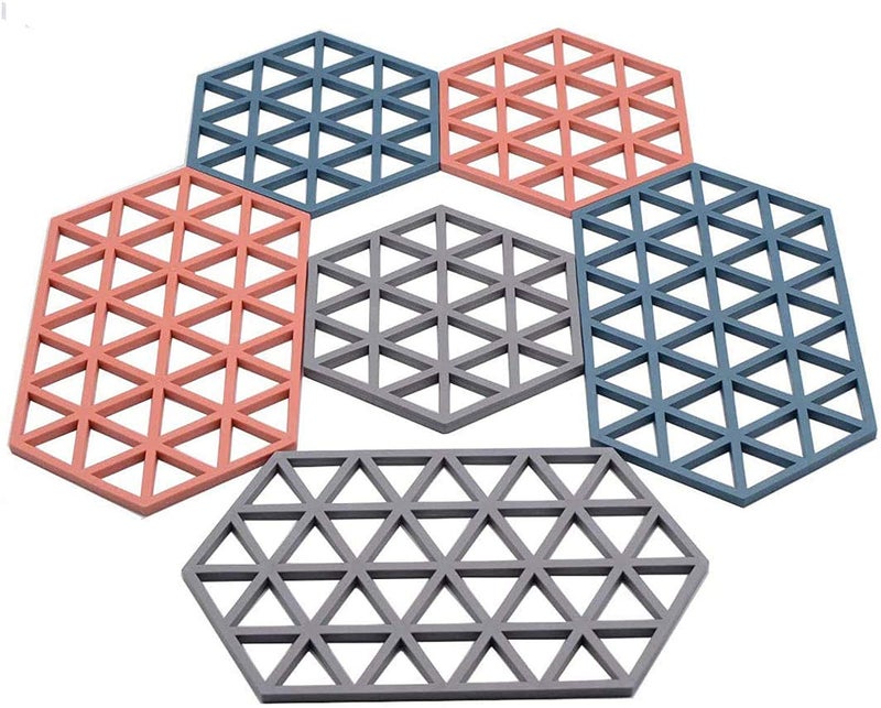 SIYANSHU Trivet Silicone trivets Mat Set for Hot Dishes/Pot/Bowl/Teapot/Hot Pot Holders (Pack of 6, 3 Large & 3 Small) - Image 1
