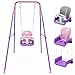 JWPEHOE Toddler Swing with Soft Cushion Foldable Indoor Outdoor Baby Swing Easy to Install Store for Backyard Play Pink - Image 3