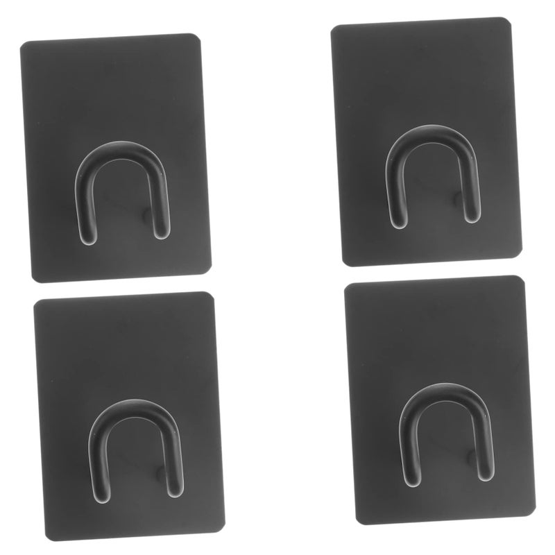 Stainless Steel Self Adhesive Wall Hooks 4 Pack Heavy Duty No Drilling for Bathroom Kitchen - Image 2