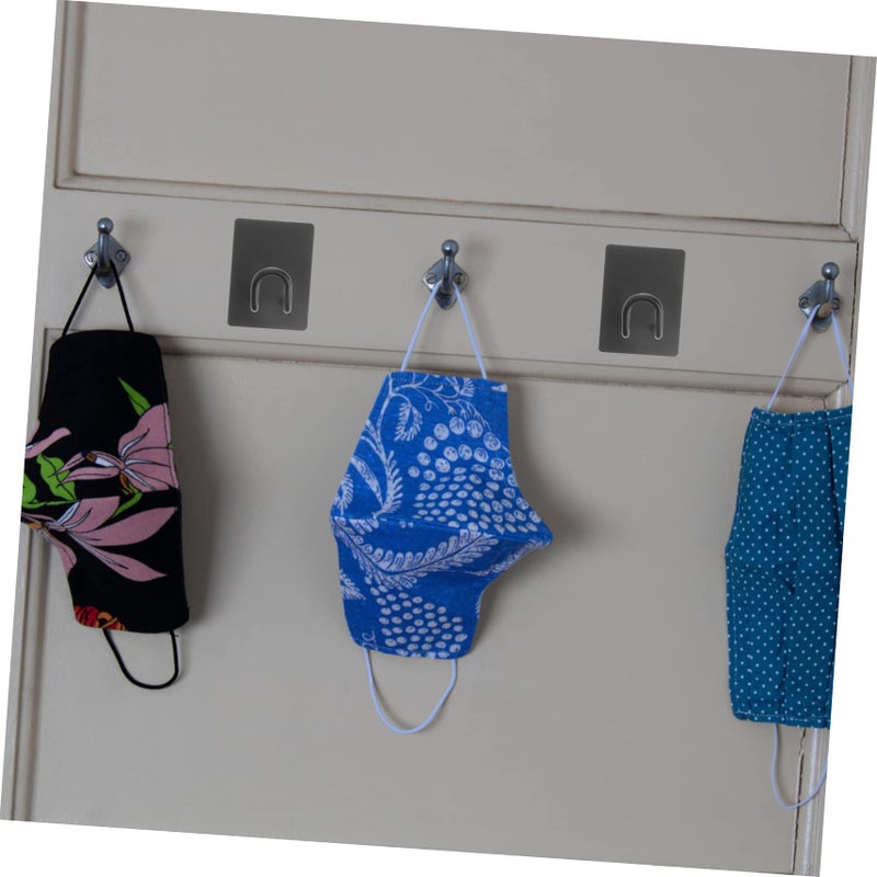 Stainless Steel Self Adhesive Wall Hooks 4 Pack Heavy Duty No Drilling for Bathroom Kitchen - Image 5
