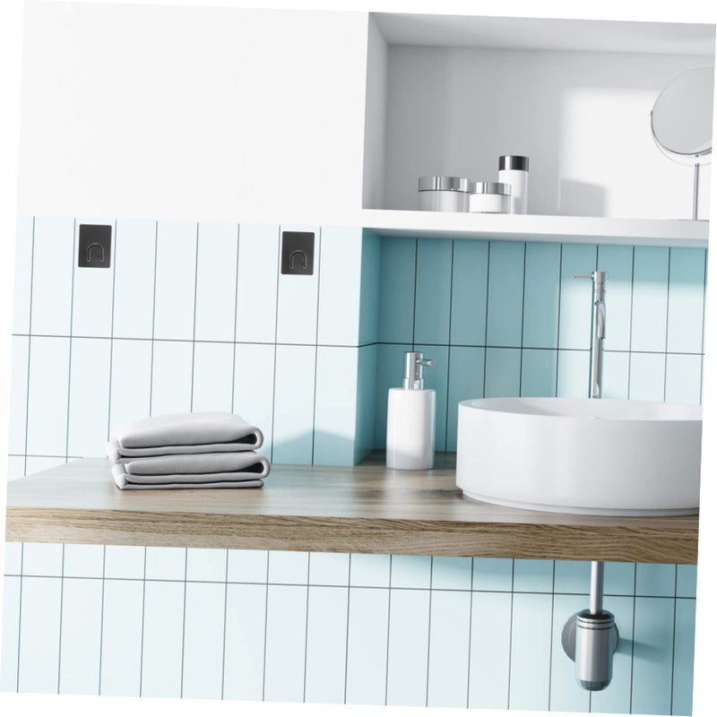 Stainless Steel Self Adhesive Wall Hooks 4 Pack Heavy Duty No Drilling for Bathroom Kitchen - Image 3