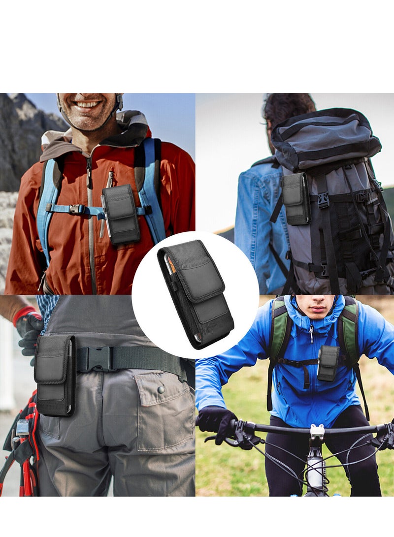 ELLAGECASE حافظة عمودية عالمية (حجم L) - جودة ممتازة، أنيقة ومريحة، ملائمة مدمجة ولكن فسيحة، إغلاق مريح، فتحة بطاقة مع حماية رقمية - Image 4